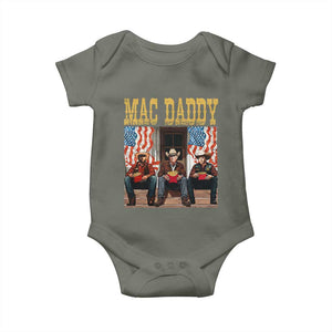 Mac Daddy Baby Onesie Trump Vance Elon 2025 American Flag TS02 Military Green Print Your Wear