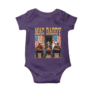 Mac Daddy Baby Onesie Trump Vance Elon 2025 American Flag TS02 Purple Print Your Wear