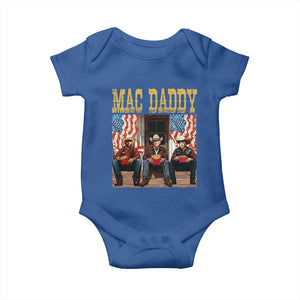 Mac Daddy Baby Onesie Trump Vance Elon 2025 American Flag TS02 Royal Blue Print Your Wear