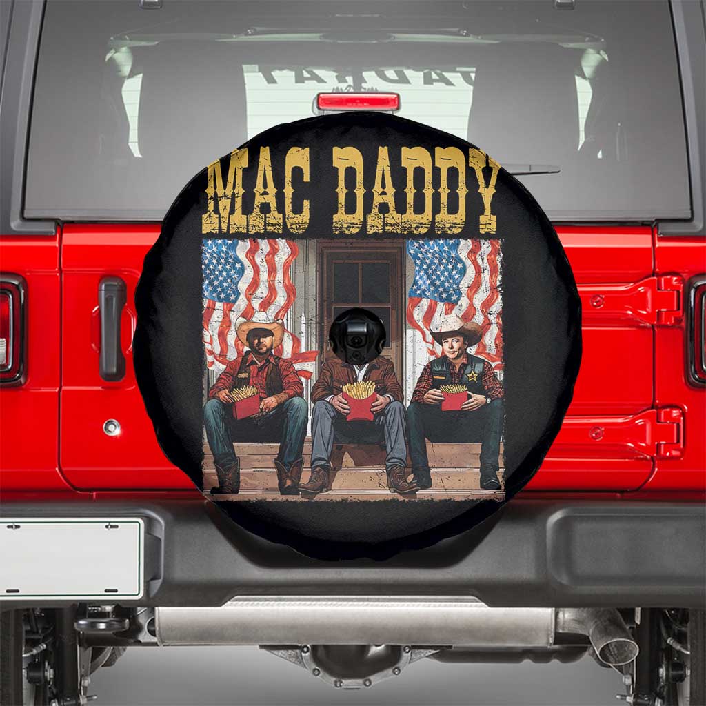 Mac Daddy Spare Tire Cover Trump Vance Elon 2025 American Flag TS02 Black Print Your Wear