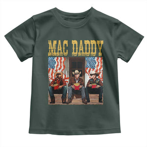 Mac Daddy Toddler T Shirt Trump Vance Elon 2025 American Flag TS02 Dark Forest Green Print Your Wear