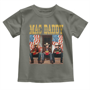 Mac Daddy Toddler T Shirt Trump Vance Elon 2025 American Flag TS02 Military Green Print Your Wear