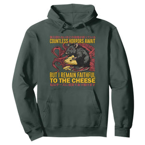 Funny Japanese Rat Lover Hoodie I Remain Faithful To The Cheese Retro Vintage Japan TS02 Dark Forest Green Print Your Wear