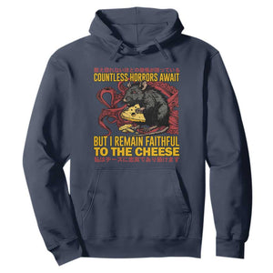 Funny Japanese Rat Lover Hoodie I Remain Faithful To The Cheese Retro Vintage Japan TS02 Navy Print Your Wear