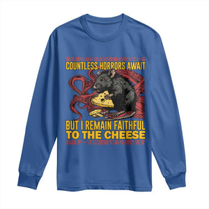 Funny Japanese Rat Lover Long Sleeve Shirt I Remain Faithful To The Cheese Retro Vintage Japan TS02 Royal Blue Print Your Wear