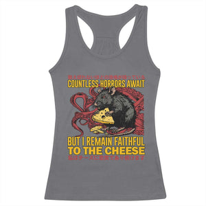 Funny Japanese Rat Lover Racerback Tank Top I Remain Faithful To The Cheese Retro Vintage Japan TS02 Charcoal Print Your Wear