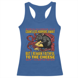 Funny Japanese Rat Lover Racerback Tank Top I Remain Faithful To The Cheese Retro Vintage Japan TS02 Royal Blue Print Your Wear