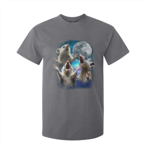 Funny Opossum Meme T Shirt For Kid Three Possum Screaming Under The Moon Weird Cursed Meme TS02 Charcoal Print Your Wear