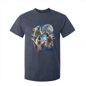 Funny Opossum Meme T Shirt For Kid Three Possum Screaming Under The Moon Weird Cursed Meme TS02 Navy Print Your Wear