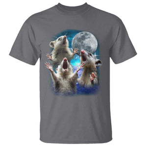 Funny Opossum Meme T Shirt Three Possum Screaming Under The Moon Weird Cursed Meme TS02 Charcoal Print Your Wear