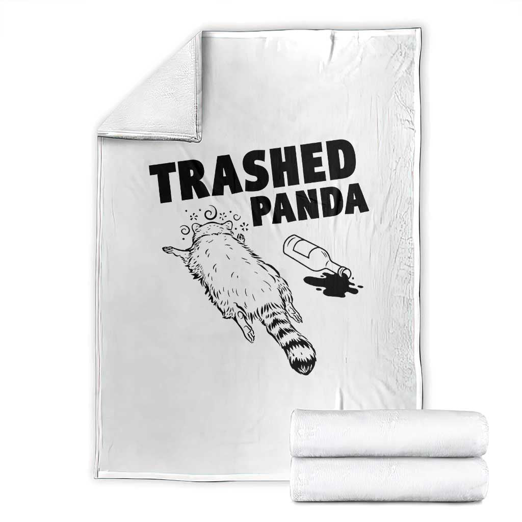 Funny Trashed Panda Throw Blanket Drunk Raccoon Meme Hot Mess TS02 White Print Your Wear