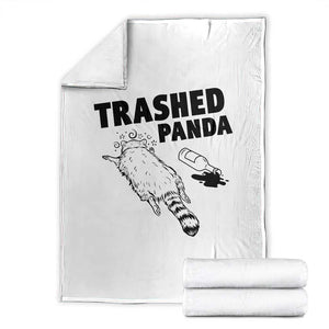 Funny Trashed Panda Throw Blanket Drunk Raccoon Meme Hot Mess TS02 White Print Your Wear