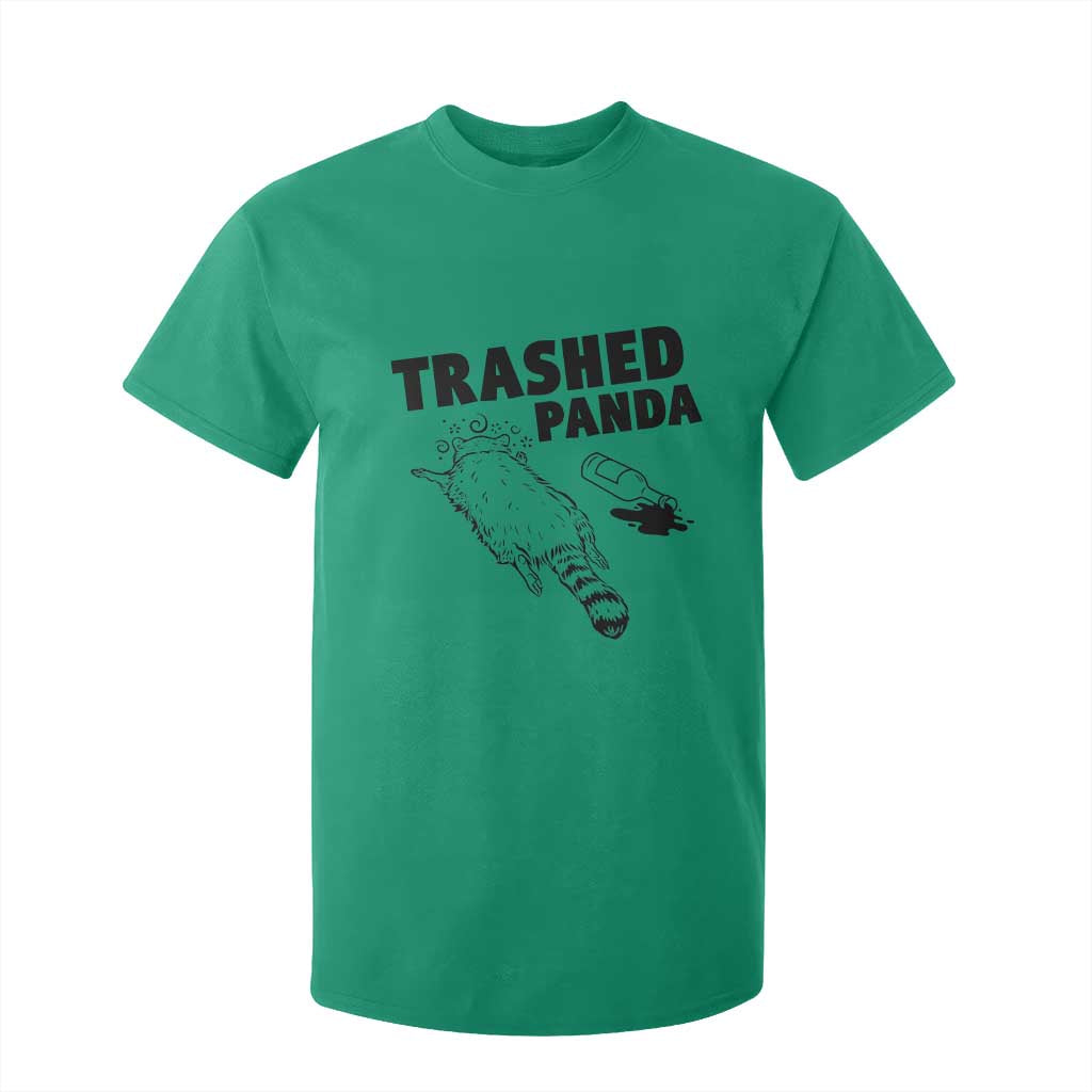 Funny Trashed Panda T Shirt For Kid Drunk Raccoon Meme Hot Mess TS02 Irish Green Print Your Wear