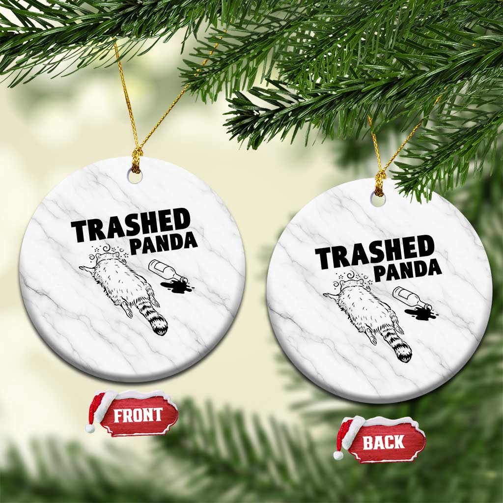 Funny Trashed Panda Ceramic Ornament Drunk Raccoon Meme Hot Mess TS02 1pc White Marble Print Your Wear
