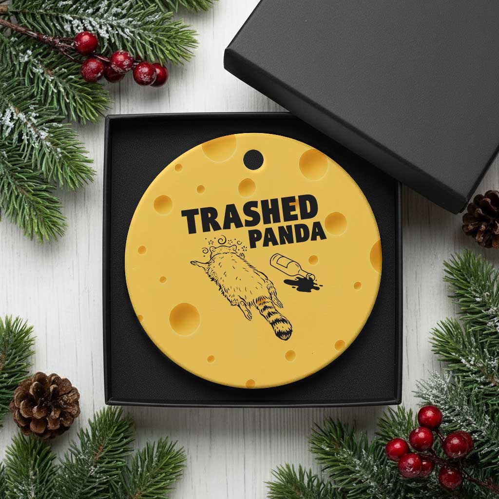 Funny Trashed Panda Ceramic Ornament Drunk Raccoon Meme Hot Mess TS02 1pc Yellow Cheese Print Your Wear