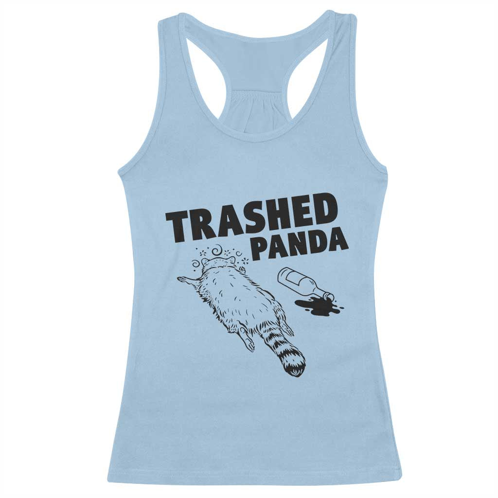 Funny Trashed Panda Racerback Tank Top Drunk Raccoon Meme Hot Mess TS02 Light Blue Print Your Wear