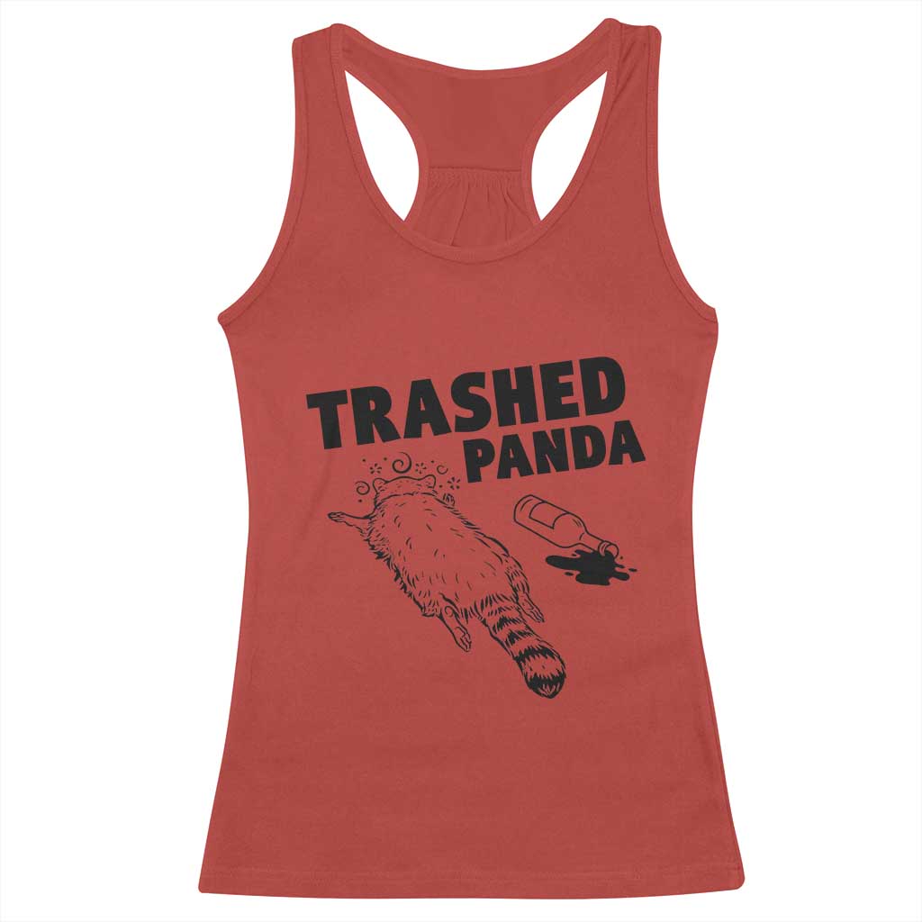 Funny Trashed Panda Racerback Tank Top Drunk Raccoon Meme Hot Mess TS02 Red Print Your Wear