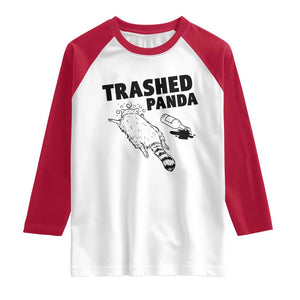 Funny Trashed Panda Raglan Shirt Drunk Raccoon Meme Hot Mess TS02 White Red Print Your Wear