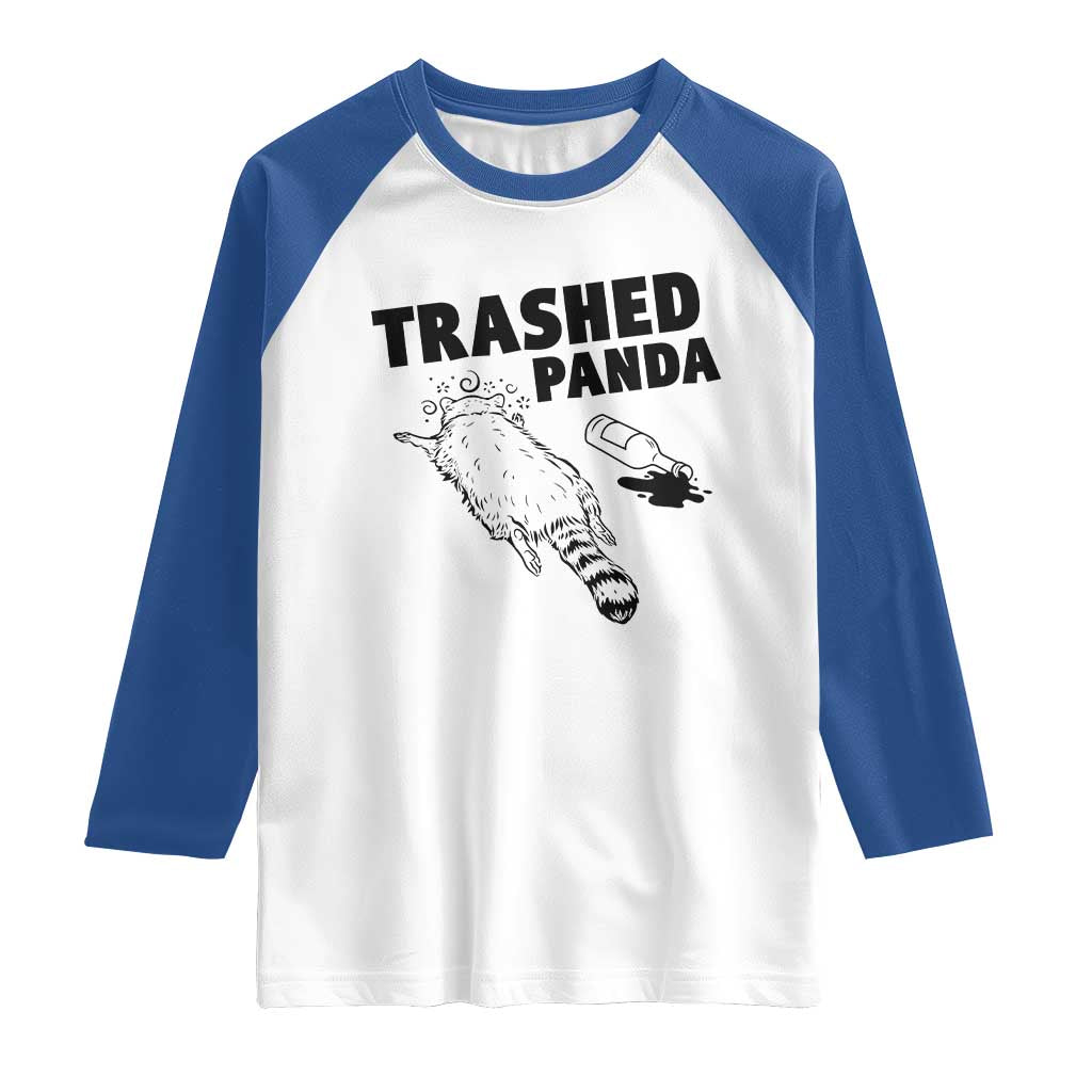 Funny Trashed Panda Raglan Shirt Drunk Raccoon Meme Hot Mess TS02 White Royal Print Your Wear