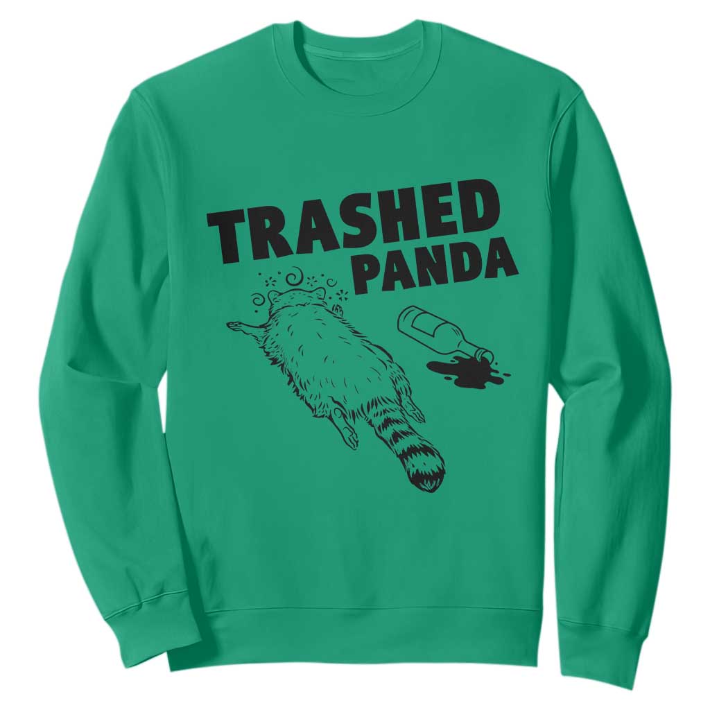 Funny Trashed Panda Sweatshirt Drunk Raccoon Meme Hot Mess TS02 Irish Green Print Your Wear