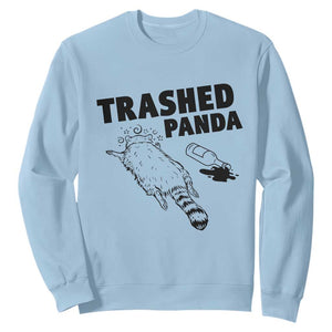 Funny Trashed Panda Sweatshirt Drunk Raccoon Meme Hot Mess TS02 Light Blue Print Your Wear