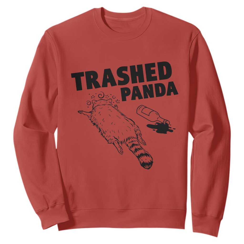 Funny Trashed Panda Sweatshirt Drunk Raccoon Meme Hot Mess TS02 Red Print Your Wear