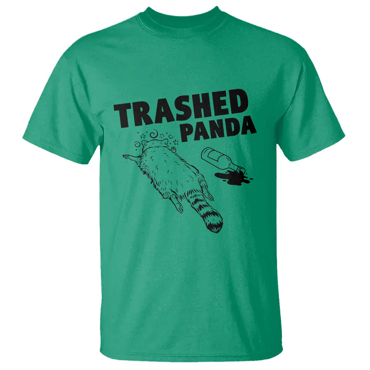 Funny Trashed Panda T Shirt Drunk Raccoon Meme Hot Mess TS02 Irish Green Print Your Wear