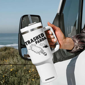 Funny Trashed Panda Tumbler With Handle Drunk Raccoon Meme Hot Mess TS02 Print Your Wear