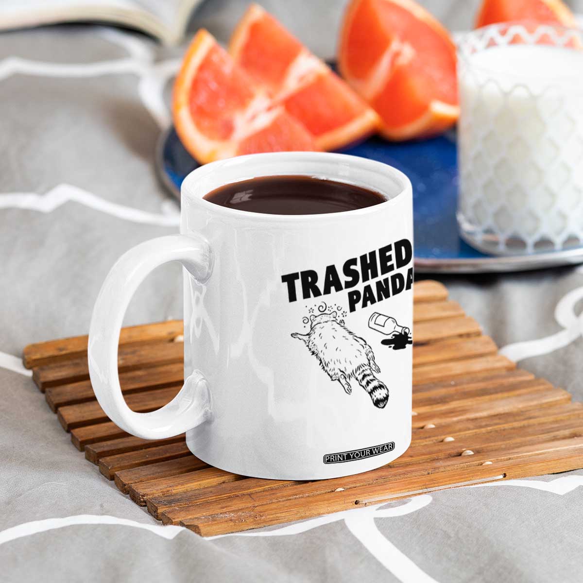 Funny Trashed Panda Coffee Mug Drunk Raccoon Meme Hot Mess TS02 Print Your Wear