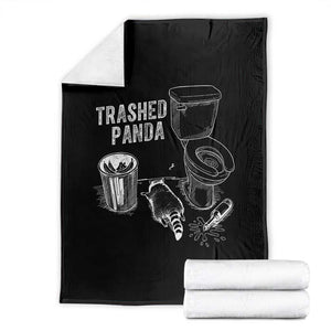 Funny Trashed Panda Throw Blanket Drunk Raccoon in Toilet Meme Hot Mess TS02 Black Print Your Wear