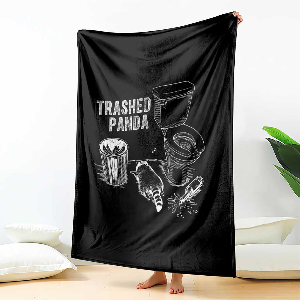 Funny Trashed Panda Throw Blanket Drunk Raccoon in Toilet Meme Hot Mess TS02 Print Your Wear