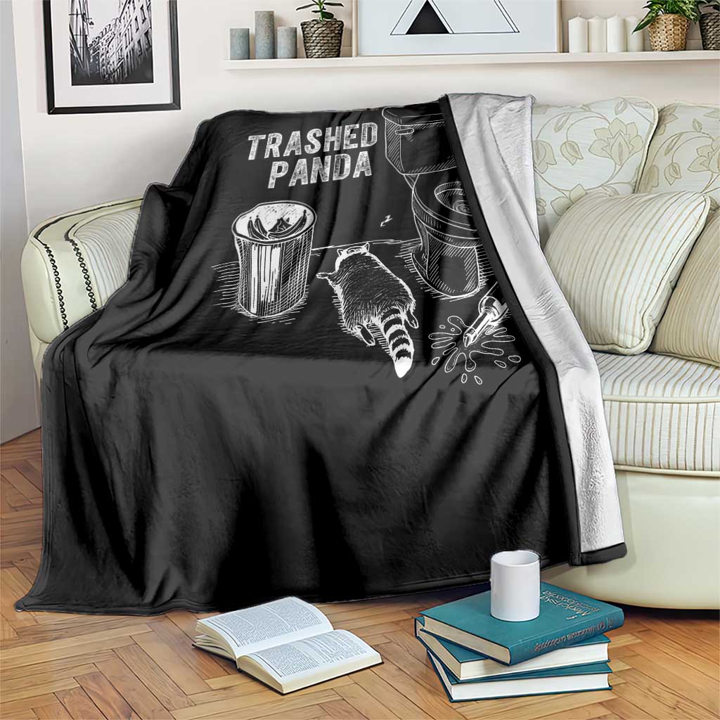 Funny Trashed Panda Throw Blanket Drunk Raccoon in Toilet Meme Hot Mess TS02 Print Your Wear