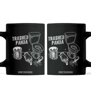 Funny Trashed Panda Coffee Mug Drunk Raccoon in Toilet Meme Hot Mess TS02 Black Print Your Wear