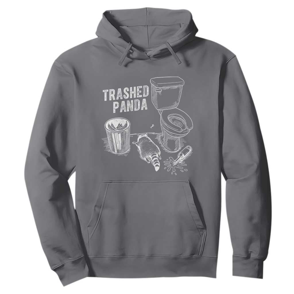 Funny Trashed Panda Hoodie Drunk Raccoon in Toilet Meme Hot Mess TS02 Charcoal Print Your Wear
