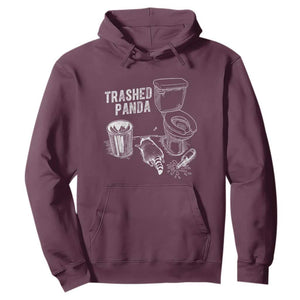 Funny Trashed Panda Hoodie Drunk Raccoon in Toilet Meme Hot Mess TS02 Maroon Print Your Wear
