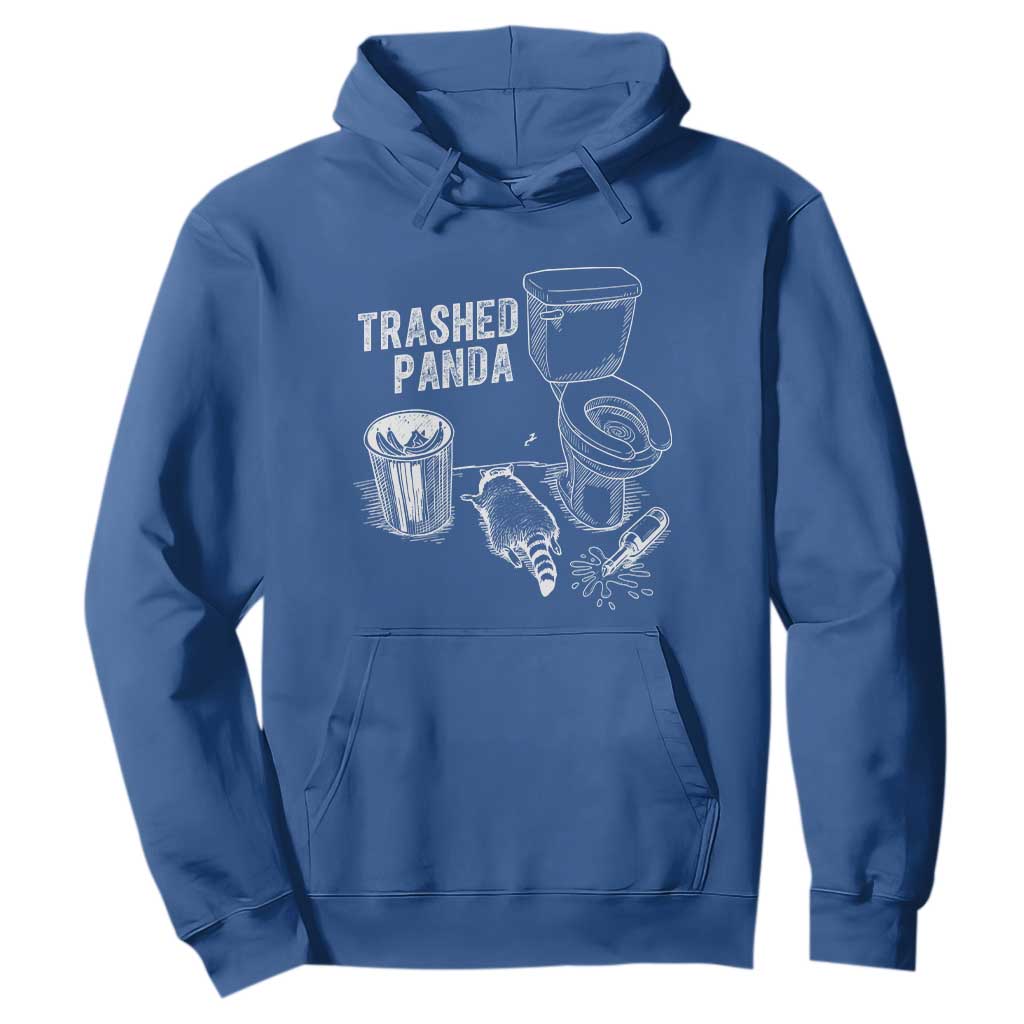 Funny Trashed Panda Hoodie Drunk Raccoon in Toilet Meme Hot Mess TS02 Royal Blue Print Your Wear
