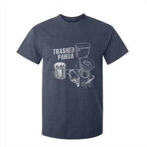 Funny Trashed Panda T Shirt For Kid Drunk Raccoon in Toilet Meme Hot Mess TS02 Navy Print Your Wear