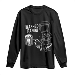 Funny Trashed Panda Long Sleeve Shirt Drunk Raccoon in Toilet Meme Hot Mess TS02 Black Print Your Wear