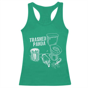 Funny Trashed Panda Racerback Tank Top Drunk Raccoon in Toilet Meme Hot Mess TS02 Irish Green Print Your Wear
