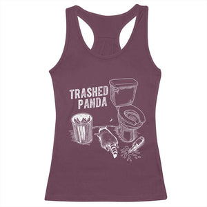 Funny Trashed Panda Racerback Tank Top Drunk Raccoon in Toilet Meme Hot Mess TS02 Maroon Print Your Wear