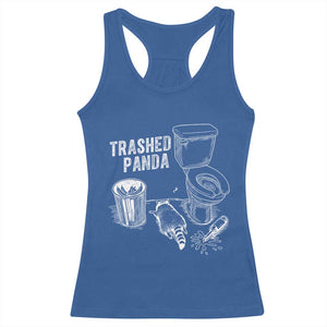 Funny Trashed Panda Racerback Tank Top Drunk Raccoon in Toilet Meme Hot Mess TS02 Royal Blue Print Your Wear