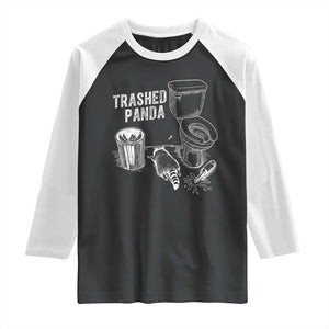 Funny Trashed Panda Raglan Shirt Drunk Raccoon in Toilet Meme Hot Mess TS02 Black White Print Your Wear