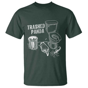 Funny Trashed Panda T Shirt Drunk Raccoon in Toilet Meme Hot Mess TS02 Dark Forest Green Print Your Wear