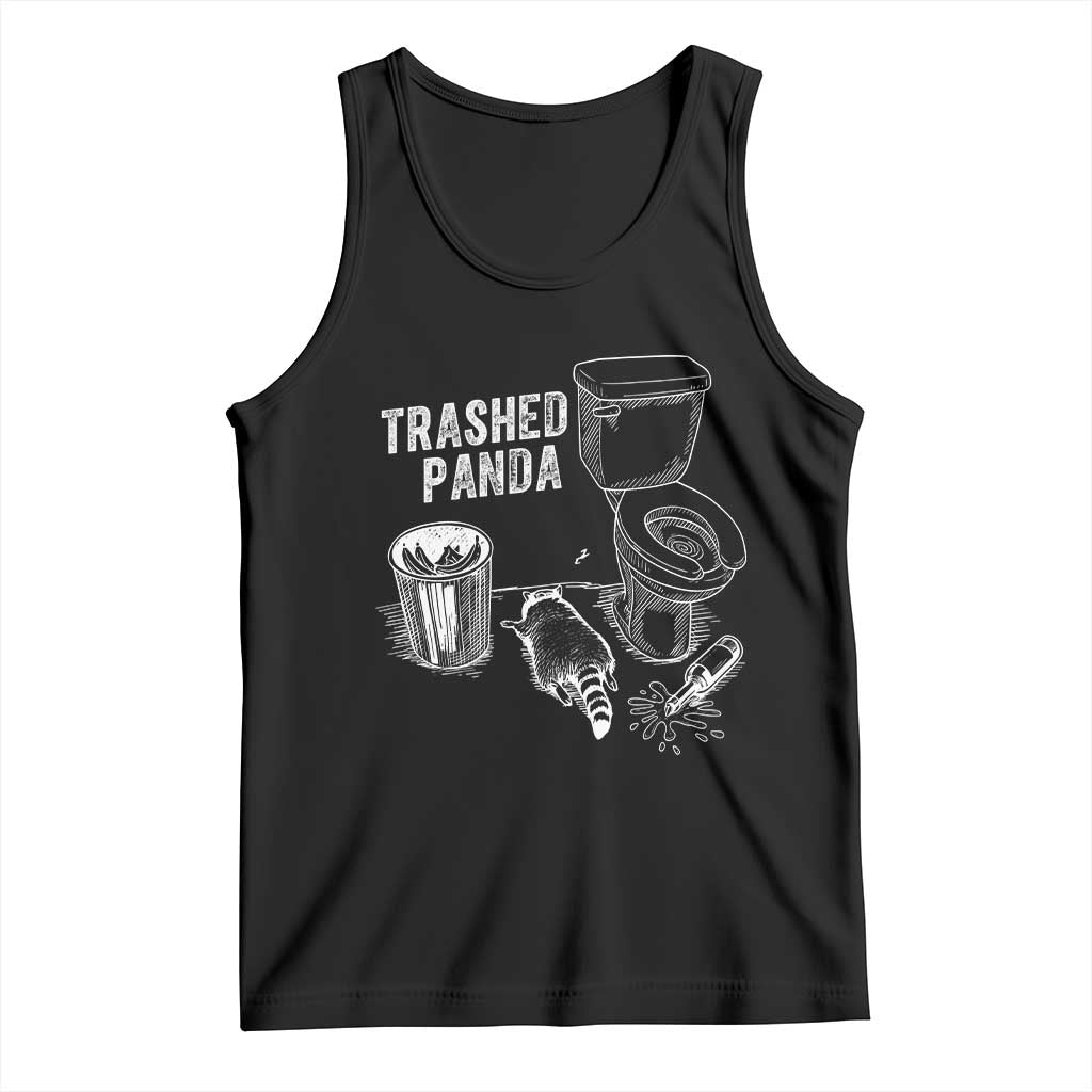 Funny Trashed Panda Tank Top Drunk Raccoon in Toilet Meme Hot Mess TS02 Black Print Your Wear