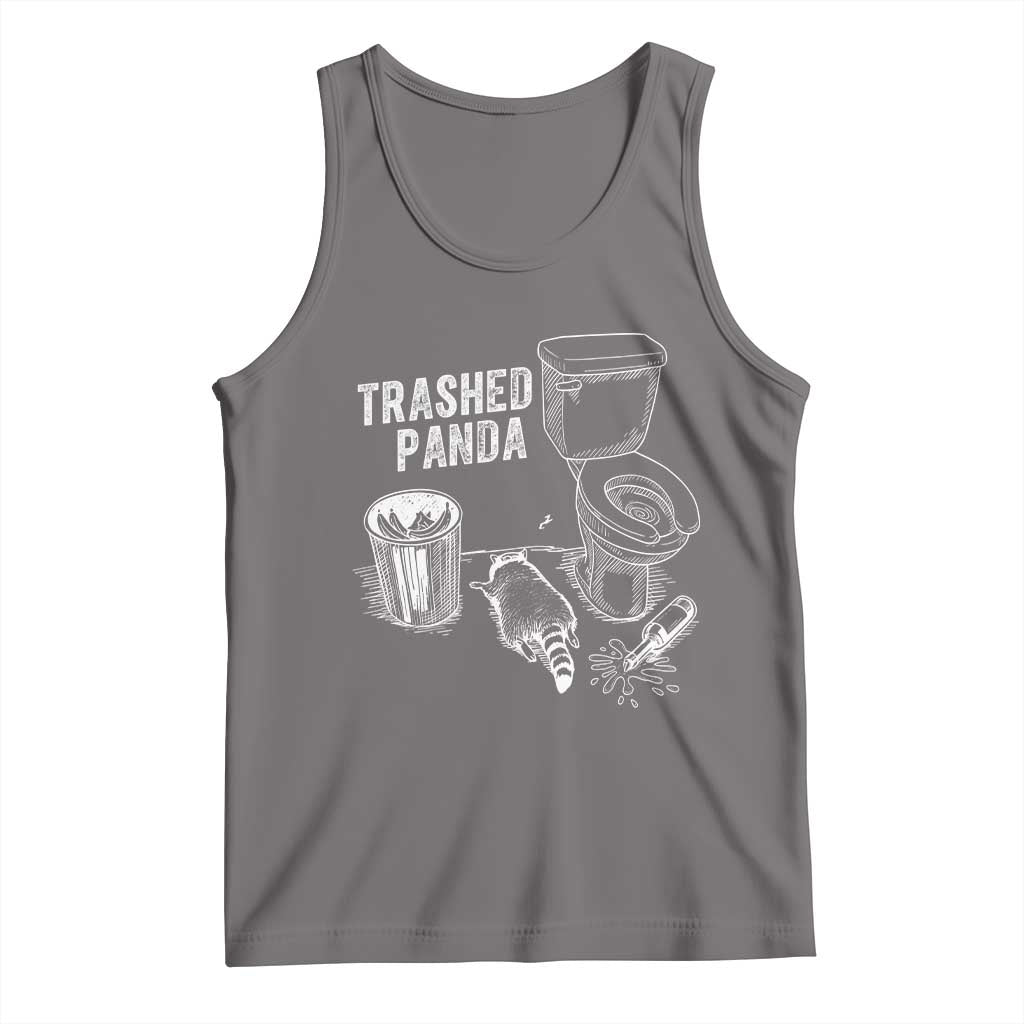 Funny Trashed Panda Tank Top Drunk Raccoon in Toilet Meme Hot Mess TS02 Deep Heather Print Your Wear
