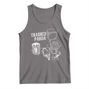 Funny Trashed Panda Tank Top Drunk Raccoon in Toilet Meme Hot Mess TS02 Deep Heather Print Your Wear