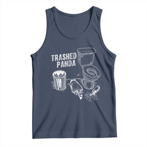 Funny Trashed Panda Tank Top Drunk Raccoon in Toilet Meme Hot Mess TS02 Navy Print Your Wear