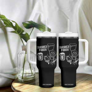 Funny Trashed Panda Tumbler With Handle Drunk Raccoon in Toilet Meme Hot Mess TS02 Print Your Wear