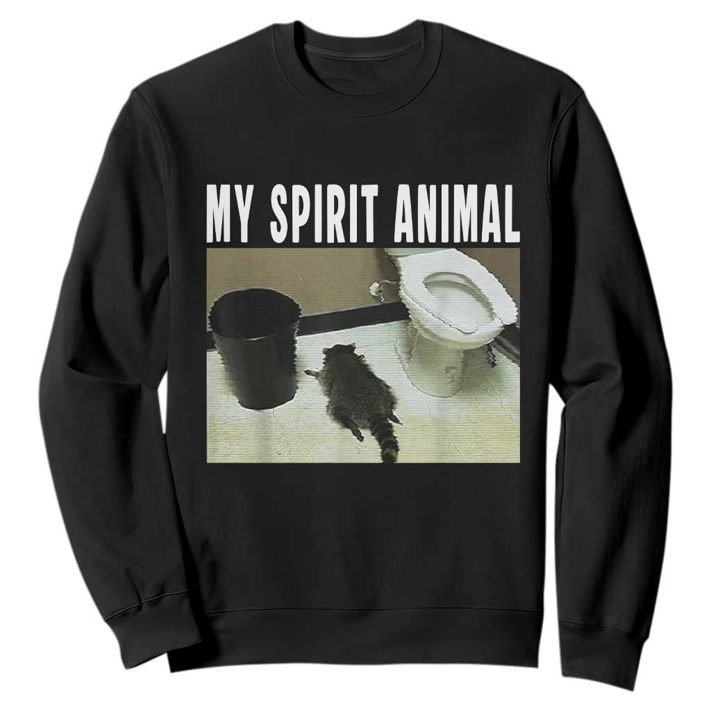 Funny Trashed Panda My Spirit Animal Sweatshirt Drunk Raccoon in Toilet Meme Hot Mess TS02 Black Print Your Wear