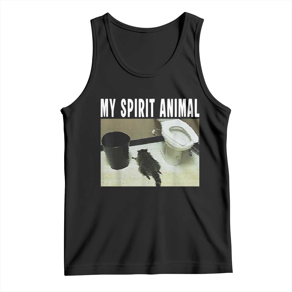 Funny Trashed Panda My Spirit Animal Tank Top Drunk Raccoon in Toilet Meme Hot Mess TS02 Black Print Your Wear